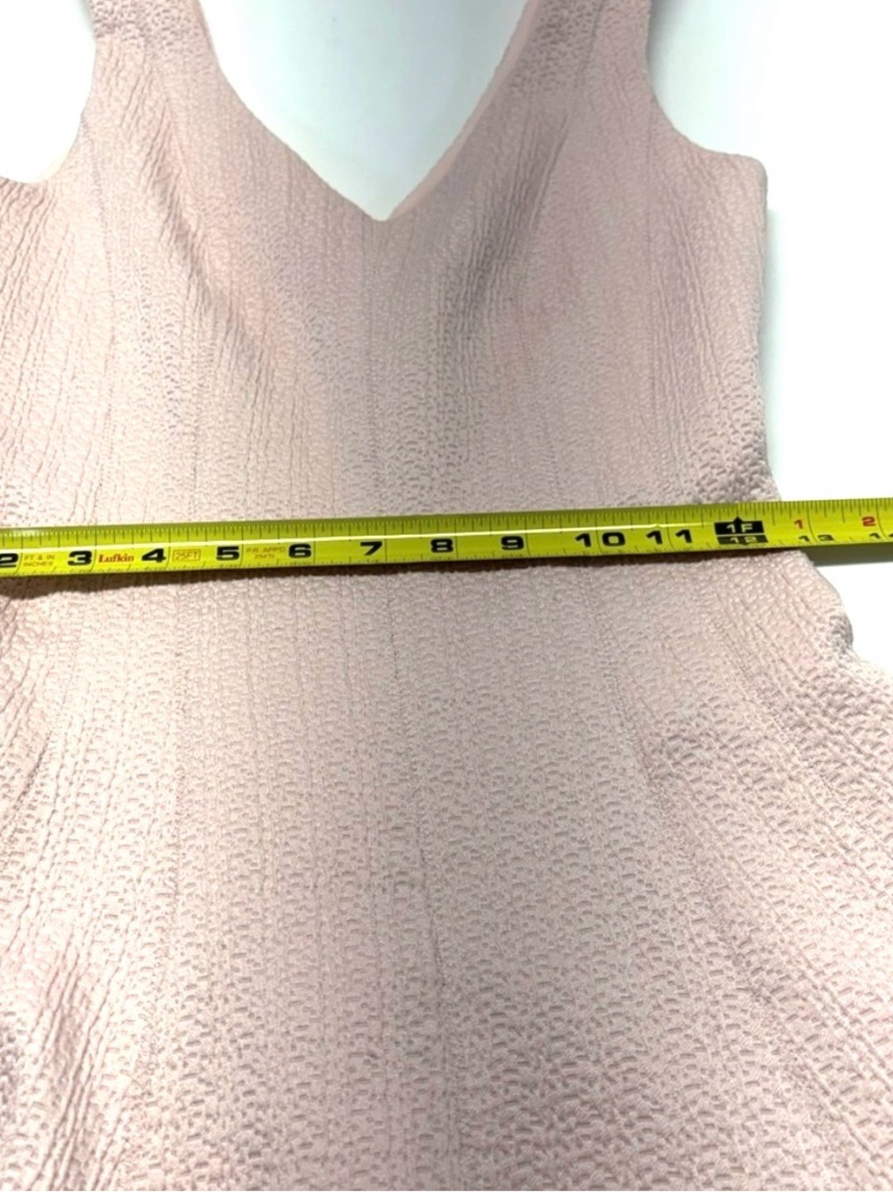 Club Monaco Pale Pink Textured V-Neck Fit & Flare Mini Dress - Picture 8 of 9